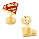 Gold Enamel Superman Shield Cufflinks.jpg